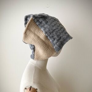 joodito origami crown 100% wool sweater hat japanese boro patchwork beanie cap